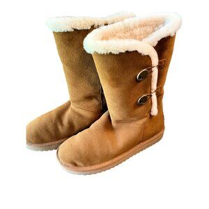 Koolaburra by UGG Kinslei Tall Women's Chestnut Brown Shearling‎ Lined Boots